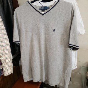 Polo by Ralph Lauren ~ V Neck Short Sleeve Shirt  ~ Gray XL
